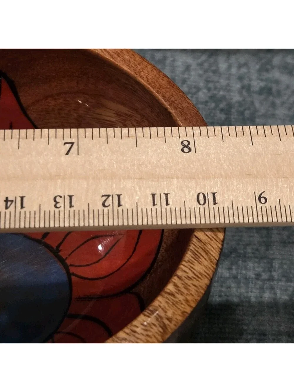 Vintage Hand Carved Mexican Wooden Divided Serving Dish 3 Bowl Floral Folk Art